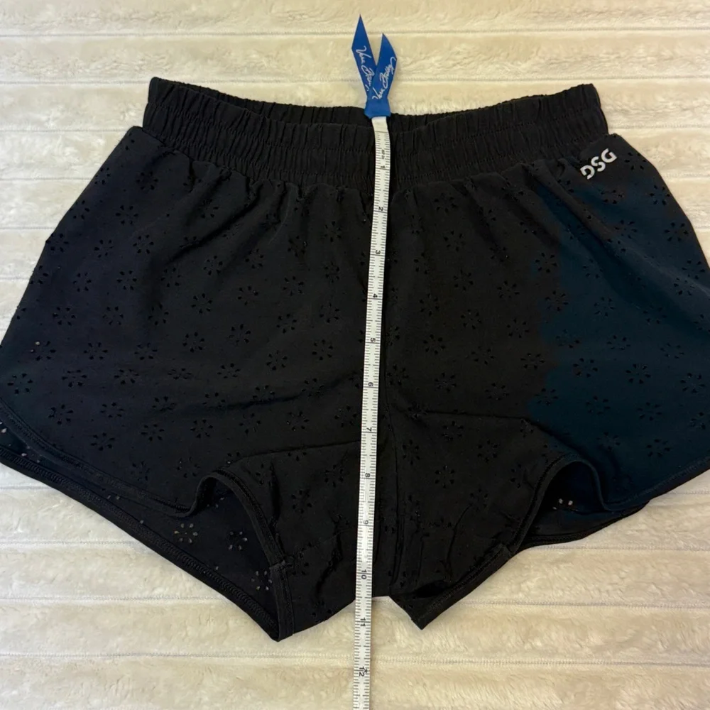 DSG: (2) Pair of Girls Athletic Shorts, Eyelet in Navy & Black, Size M (10-12)